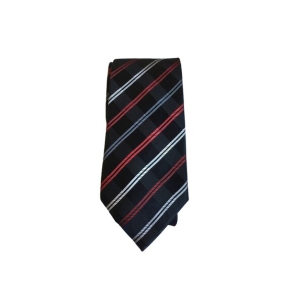 GEOFFREY‎ Beene Silk Black Tie with strips - Picture 1 of 6